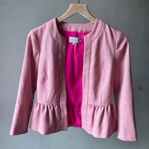 1. State Pink Tweed Peplum Blazer